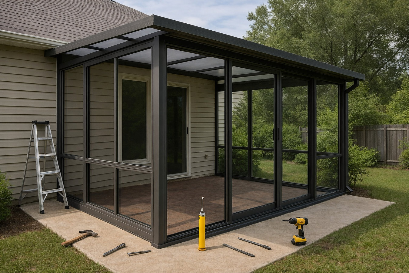 Screen room installation